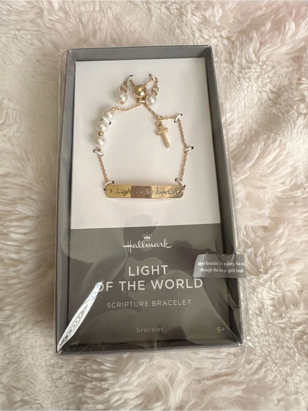 Hallmark Gold-tone Scripture Bracelet with Pearl Accents